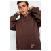 Trendyol Dark Brown Oversize/Wide Cut Hooded Fleece Inside/Warm Sweatshirt