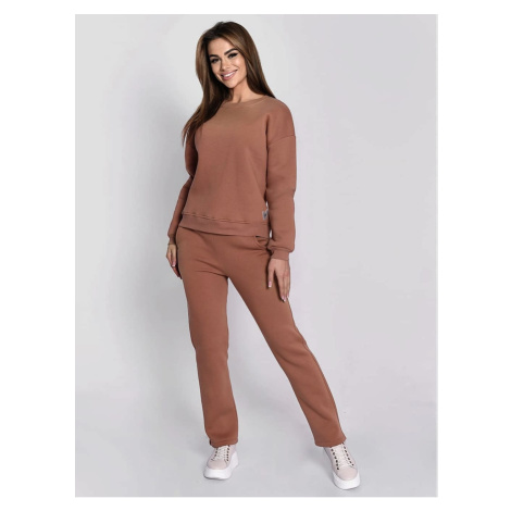 Women's insulated tracksuit, beige sweatshirt and loose trousers FASARDI