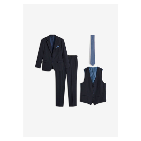 Oblek (4-dielna sada): sako, nohavice, vesta, kravata bonprix