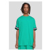 Men's T-Shirt Oversized Stripes Mesh Tee - Green