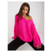 Fluo pink oversize sweater with V neckline V rue paris