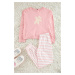 Trendyol Pink 100% Cotton Teddy Bear Printed Knitted Pajama Set