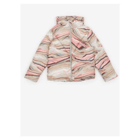 Pink-Beige Girly Patterned Quilted Hooded Jacket Tom Tailor - Girls