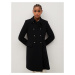 Black coat with mango wool admissage