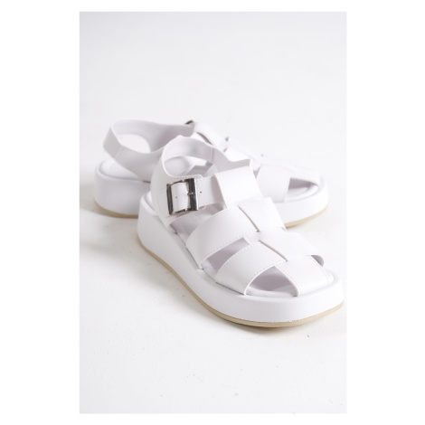 Capone Outfitters Capone Women's Gladiator Band Wedge Heels, White Women's Flatform Sandals