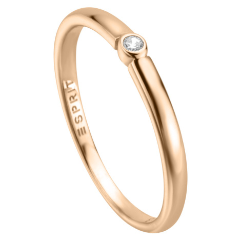 Esprit Minimalistický bronzový prsteň so zirkónom ESRG009012 53 mm