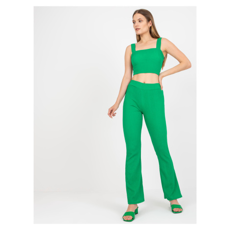 Green Women's Casual Set with Trousers