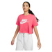 Nike NSW TEE ESSNTL CRP ICN FTR W Dámske tričko, ružová, veľkosť