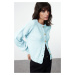 Trendyol Light Blue Boucle Knit Cardigan