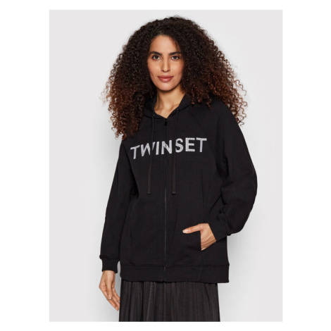 TWINSET Mikina 221TP2160 Čierna Relaxed Fit