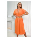 Dress with a decorative belt orange