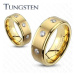 Tungstenový prsteň s brúseným pásom a troma zirkónmi - Veľkosť: 67 mm, Šírka: 8 mm