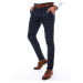 Men's navy blue checkered chino trousers Dstreet UX3676