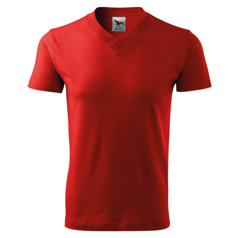 Malfini Heavy V-neck 160 Unisex tričko 102 červená