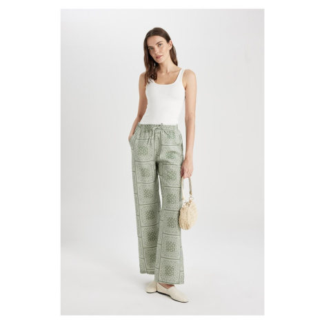 DEFACTO Wide Leg Patterned Rise Wide Leg Comfort Trousers