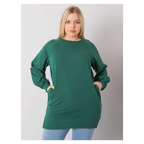 Dark Green Cotton Sweatshirt for Women Plus Sizes