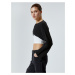 Koton Knitwear Crop Sweater Asymmetric Fit Long Sleeve Round Neck