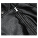Čierna bunda ramoneska z ekokože so stojačikom (AX-805)