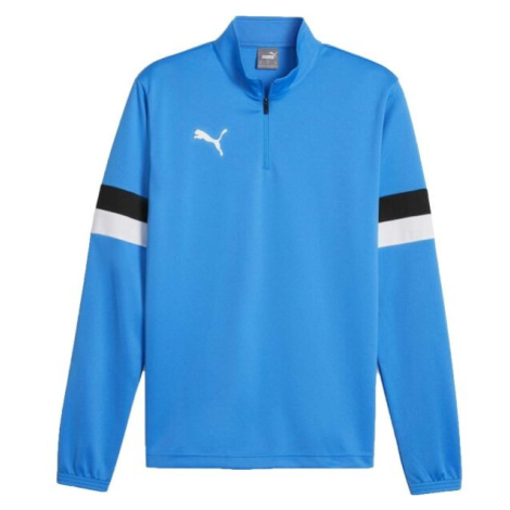 Puma TEAMRISE 1/4 ZIP TOP Pánska mikina na zips, modrá, veľkosť