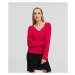 Sveter Karl Lagerfeld Light V-Neck Knit Sweater Persian Red