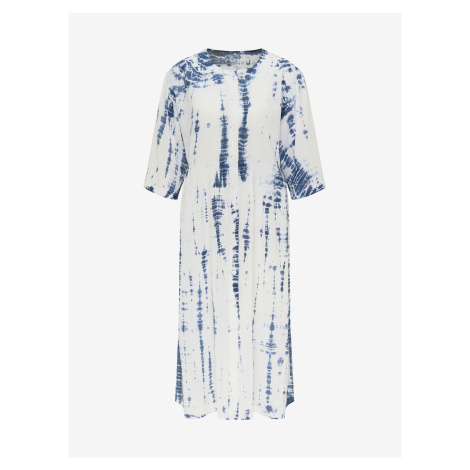 Blue and White Ladies Batik Midi-Dresses Lee - Women