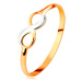 Zlatý prsteň 585 - dvojfarebný lesklý symbol nekonečna, úzke hladké ramená - Veľkosť: 57 mm