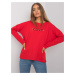 RUE PARIS Women's Red Cotton Long Sleeve T-Shirt