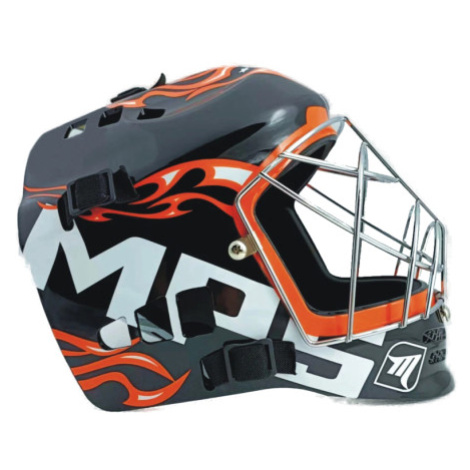 Florbalová maska MPS PRO FLAME - Black Orange Chrome