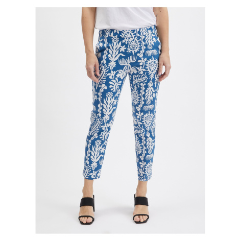 Orsay White and Blue Ladies Patterned Pants - Women