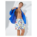 Koton Animal Printed Marine Shorts with a lace-up waist with pocket.