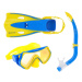 Juniorský potápačský šnorchlovací set AQUALUNG SET HERO Junior-YELLOW BLUE LENS MIRROR