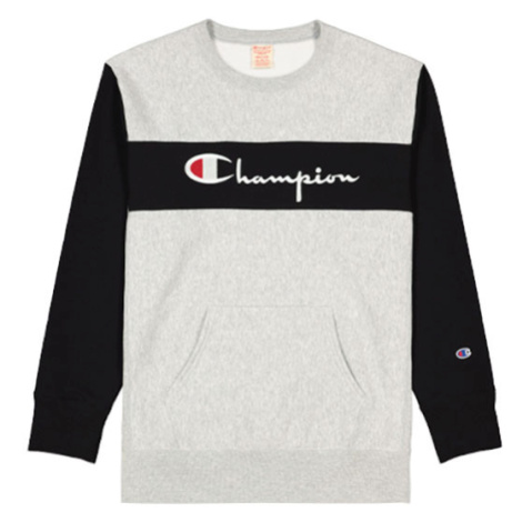 Champion Colour Block Kangaroo Pocket Reverse Weave Sweatshirt - Pánske - Mikina Champion - Sivé