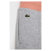 Detské bavlnené nohavice Lacoste šedá farba, jednofarebné