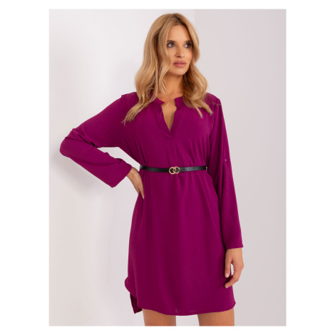 Fuchsiové voľné košeľové šaty -DHJ-SK-5766.18X-purple