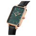 Daniel Wellington Analógové hodinky 'Quadro Pressed Sheffield RG Green'  ružové zlato / zelená /