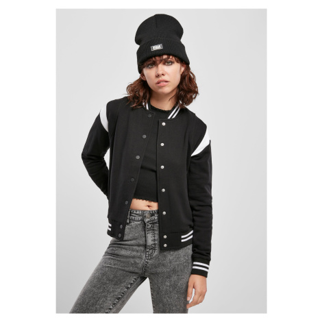 Women's Organic College Sweat Jacket Sweatshirt Black/White Urban Classics