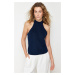 Trendyol Navy Blue Barbell Neck Basic Knitwear Blouse