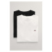 SPODNÁ BIELIZEŇ GANT C-NECK T-SHIRT 2-PACK BLACK / WHITE