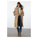 Trendyol Camel Pocket Detailed Regular Wool Long Coat