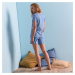Blancheporte Pyžamo so šortkami a krátkymi rukávmi, potlač "mačiek" modrá