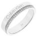 Calvin Klein Oceľový prsteň s kryštálmi Minimal Linear 35000200 56 mm