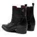 Tommy Hilfiger Členková obuv Th Leather Cowboy Boot FW0FW08033 Čierna