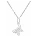 Praqia Jewellery Dievčenské strieborný náhrdelník Motýlik KO5228_BR030_40_RH (retiazka, prívesok