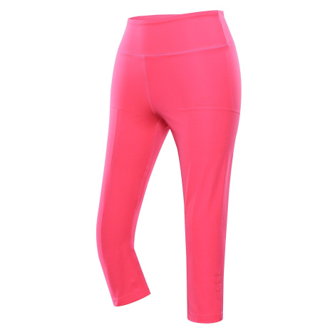 Women's quick-drying capri leggings ALPINE PRO NORVA neon knockout pink