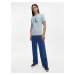 Tričká s krátkym rukávom pre mužov Calvin Klein Jeans - svetlomodrá