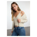 Trendyol Beige Crop Blouse-Cardigan Set Knitwear Cardigan