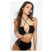 Trendyol Black Tie-up Bikini Top bez ramienok