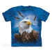 Pánske batikované tričko The Mountain - Guardian Eagle - modrá