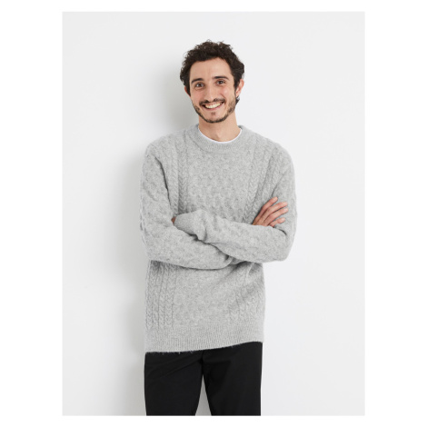 Šedý pánsky pletený sveter Celio Veceltic