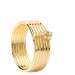 PDPAOLA Nadčasový pozlátený prsteň so zirkónmi SUPER NOVA Gold AN01-614 54 mm